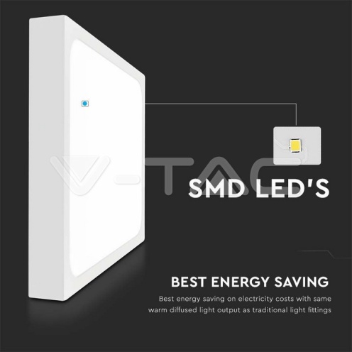 18W LED Плафон Квадрат Бяла Рамка 3000К IP44 - изглед 5