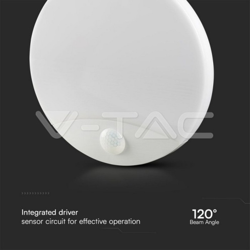 15W LED Тяло Със Сензор SAMSUNG Чип 3 в 1 Кръг Бяло Тяло IP44 - изглед 2 - rZ commerce 15W LED Тяло Със Сензор SAMSUNG Чип 3 в 1 Кръг Бяло Тяло IP44 - изглед 2
