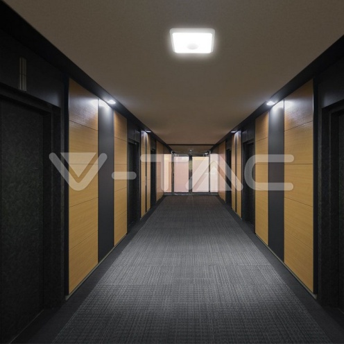 12W LED Плафон Със Сензор SAMSUNG Чип 3 в 1 Квадрат Бяло Тяло - изглед 5 - rZ commerce 12W LED Плафон Със Сензор SAMSUNG Чип 3 в 1 Квадрат Бяло Тяло - изглед 5