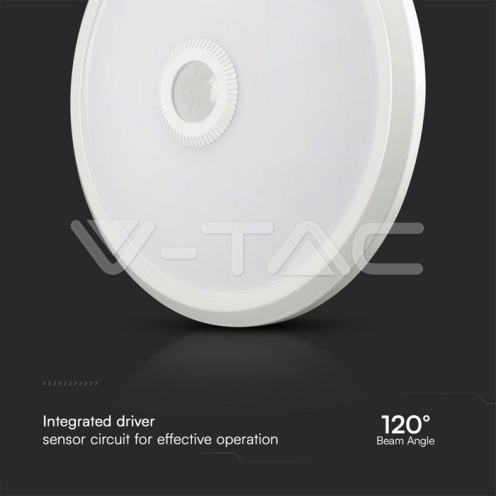 12W LED Плафон Със Сензор SAMSUNG CHIP 3IN1 Кръг Бяло Тяло 900lm - изглед 2 - rZ commerce 12W LED Плафон Със Сензор SAMSUNG CHIP 3IN1 Кръг Бяло Тяло 900lm - изглед 2