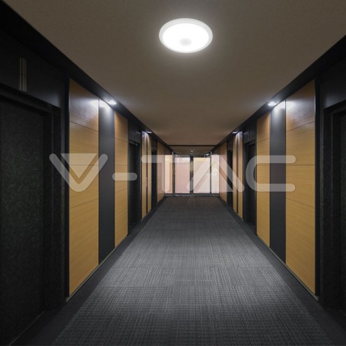 12W LED Плафон Със Сензор SAMSUNG CHIP 3IN1 Кръг Бяло Тяло 900lm - изглед 5 - rZ commerce 12W LED Плафон Със Сензор SAMSUNG CHIP 3IN1 Кръг Бяло Тяло 900lm - изглед 5