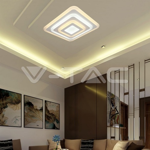 82W LED Плафон 3 Степени Димиращ с Дистанционно Бяло Тяло IP20 - изглед 8