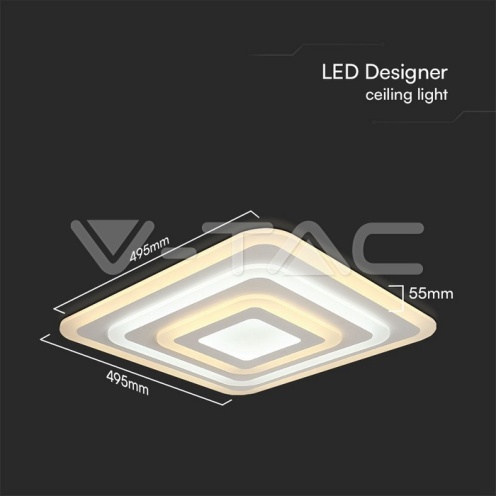 82W LED Плафон 3 Степени Димиращ с Дистанционно Бяло Тяло IP20 - изглед 7