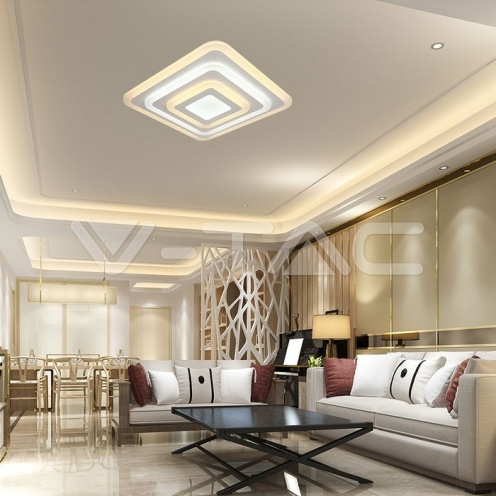 82W LED Плафон 3 Степени Димиращ с Дистанционно Бяло Тяло IP20 - изглед 9