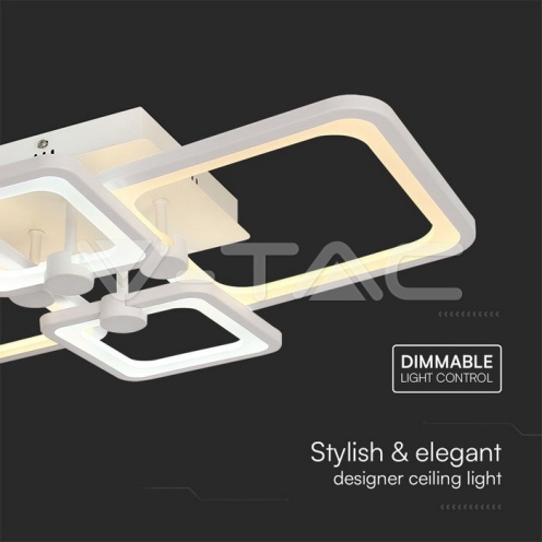 74W LED Плафон 3 Степени Димиращ с Дистанционно Бяло Тяло IP20 - изглед 4