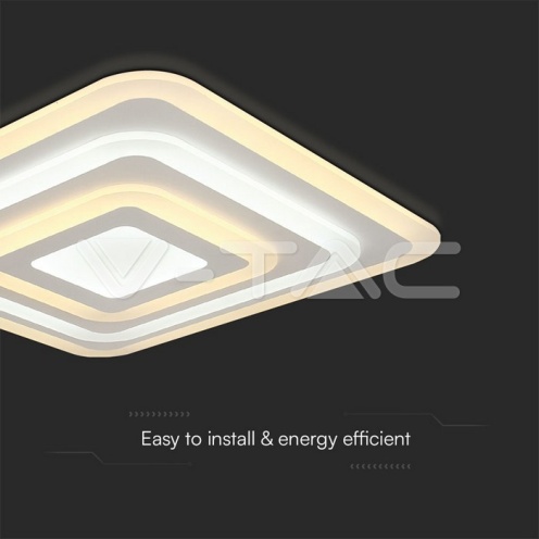 82W LED Плафон 3 Степени Димиращ с Дистанционно Бяло Тяло IP20 - изглед 2