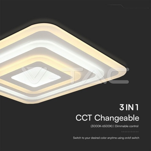 82W LED Плафон 3 Степени Димиращ с Дистанционно Бяло Тяло IP20 - изглед 4