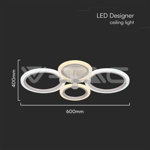 51W LED Плафон 3 Степени Димиращ с Дистанционно Бяло Тяло IP20 - изглед 7