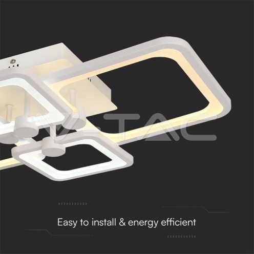 74W LED Плафон 3 Степени Димиращ с Дистанционно Бяло Тяло IP20 - изглед 2
