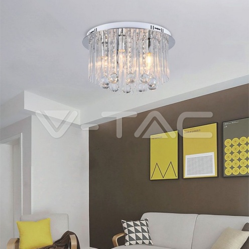 LED Плафон Дизайн Кристал D400 E14 - изглед 5