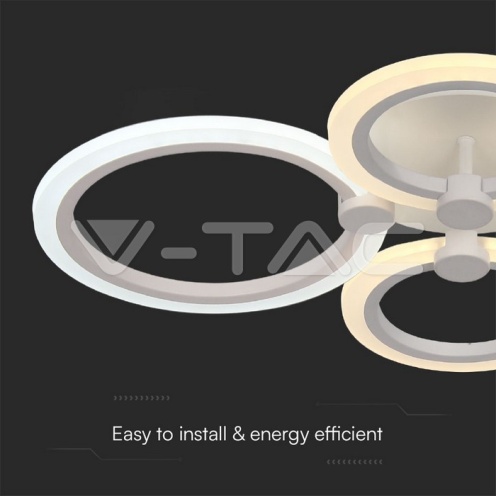 51W LED Плафон 3 Степени Димиращ с Дистанционно Бяло Тяло IP20 - изглед 2