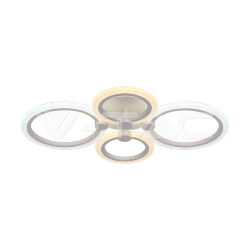 51W LED Плафон 3 Степени Димиращ с Дистанционно Бяло Тяло IP20 - изглед 1