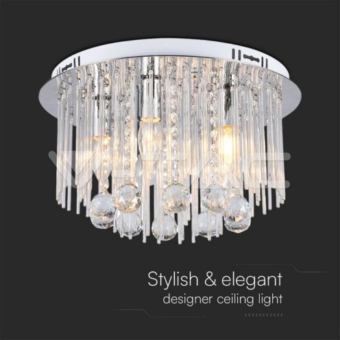 LED Плафон Дизайн Кристал D400 E14 - изглед 2