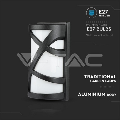Аплик За Стена E27 Черен Мат - изглед 7