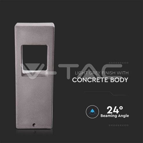 12W Стенна Лампа Бетон Светло Сив IP65 - изглед 7