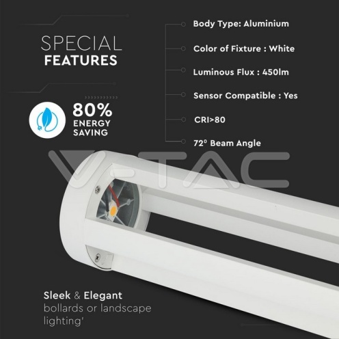 10W Стенна Лампа Бяло Тяло 80см 5000К - изглед 6 - rZ commerce 10W Стенна Лампа Бяло Тяло 80см 5000К - изглед 6
