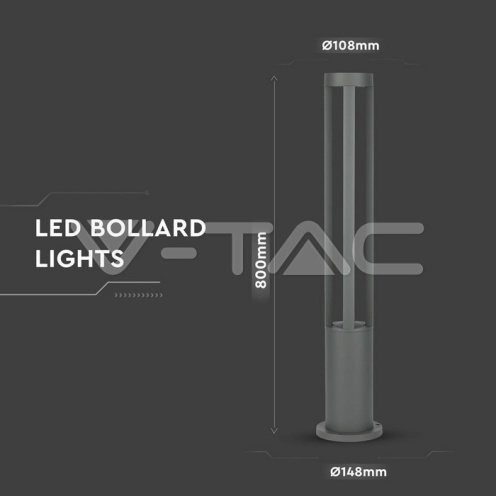 10W LED Наземна лампа сиво тяло 80см 3000К - изглед 5 - rZ commerce 10W LED Наземна лампа сиво тяло 80см 3000К - изглед 5