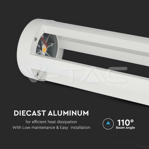 10W Стенна Лампа Бяло Тяло 80см 3000К - изглед 6