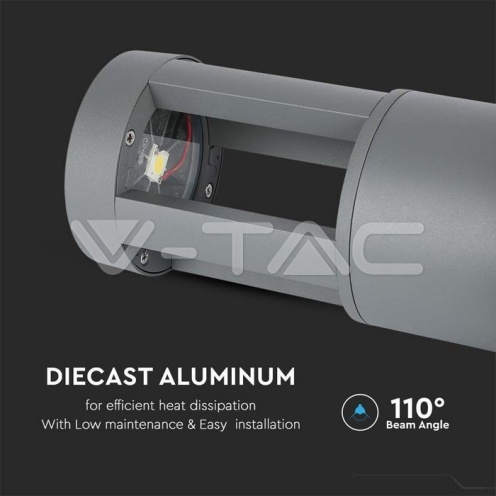 10W Стенна Лампа Сиво Тяло 25см 4000К - изглед 3