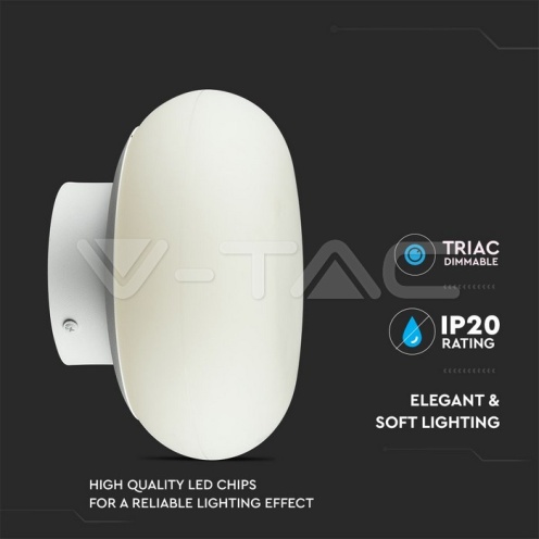 12W LED Стенна Лампа Бяла Димираща 3000K - изглед 8