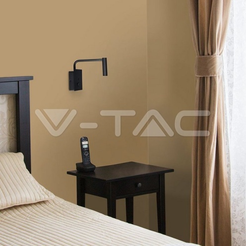 3W LED Стенна Лампа Спалня С Ключ И USB Бяла 3000К - изглед 5