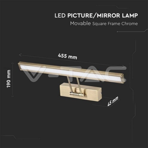 8W LED Лампа За Картина Подвижна Златна ф455 4000К - изглед 9 - rZ commerce 8W LED Лампа За Картина Подвижна Златна ф455 4000К - изглед 9