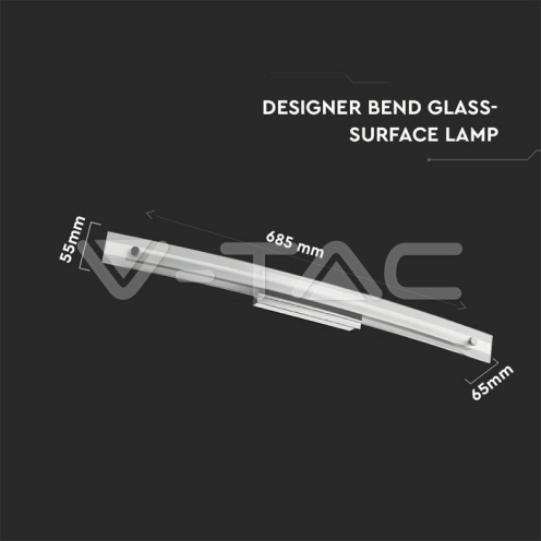 12W LED Стенна/Таванна Лампа Стъкло/Хром 4000К - изглед 2 - rZ commerce 12W LED Стенна/Таванна Лампа Стъкло/Хром 4000К - изглед 2