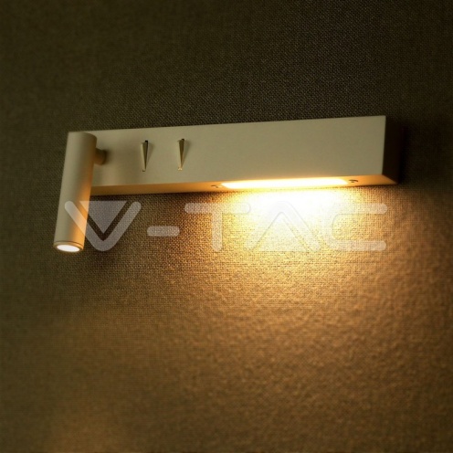 3W+3W LED Стенна Лампа Спалня Бяла 3000К - изглед 6
