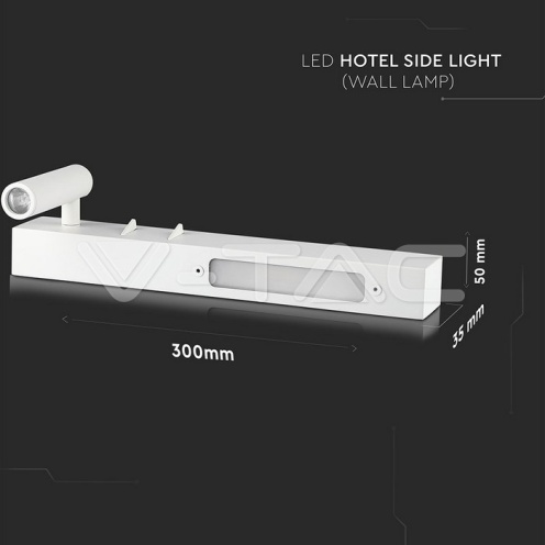 3W+3W LED Стенна Лампа Спалня Бяла 3000К - изглед 5
