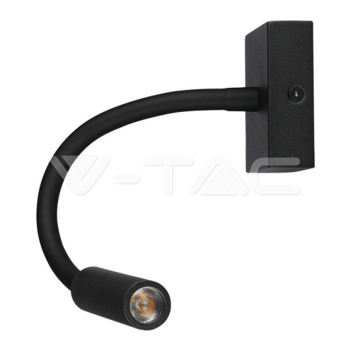 3W LED Стенна Лампа Спалня Черна 3000К - изглед 2 - rZ commerce 3W LED Стенна Лампа Спалня Черна 3000К - изглед 2