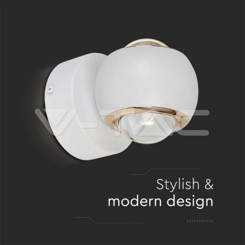 10W LED Стенна лампа бяло тяло 3000K 950Lm - изглед 3
