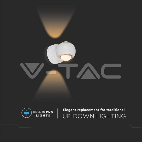 10W LED Стенна лампа бяло тяло 3000K 950Lm - изглед 2