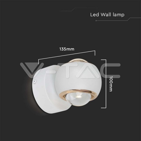 10W LED Стенна лампа бяло тяло 3000K 950Lm - изглед 4