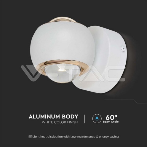 10W LED Стенна лампа бяло тяло 3000K 950Lm - изглед 7