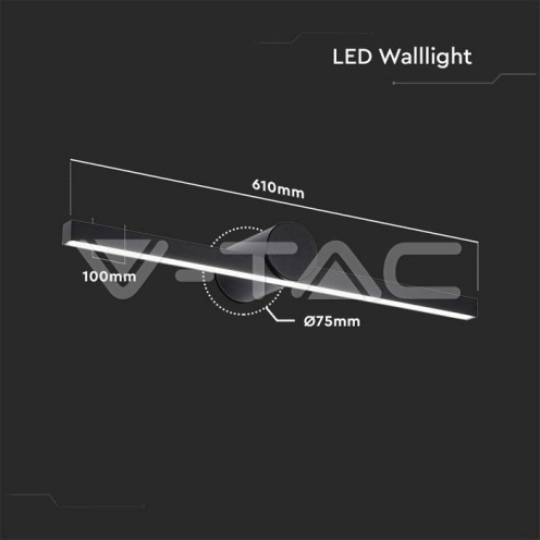 LED 10W осв. за огледало 3000К черен - изглед 5