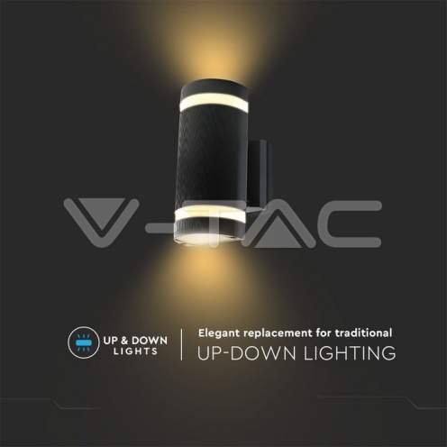 LED Стенна Лампа Черна Кръг IP44 - изглед 3