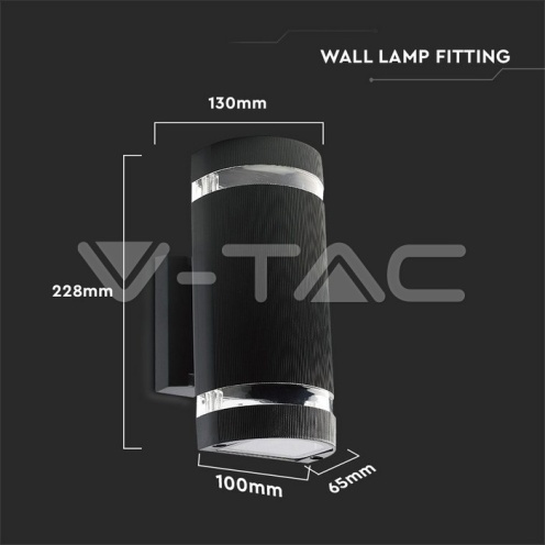 LED Стенна Лампа Черна Кръг IP44 - изглед 5