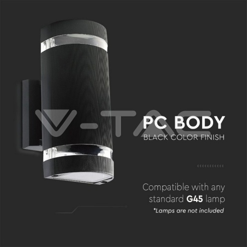LED Стенна Лампа Черна Кръг IP44 - изглед 2