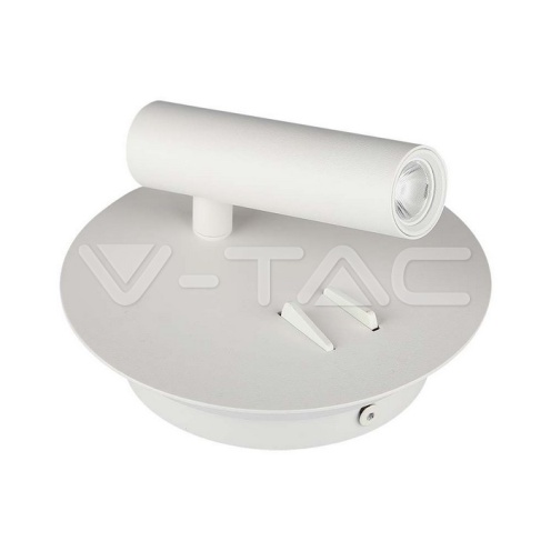 3+6W LED Стенна Лампа За Стена Бяла 3000K кръг - изглед 4 - rZ commerce 3+6W LED Стенна Лампа За Стена Бяла 3000K кръг - изглед 4