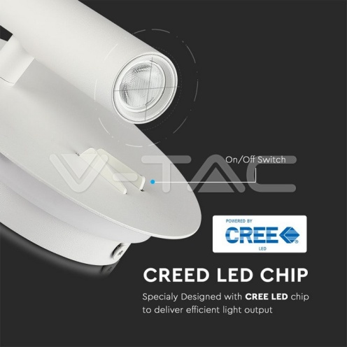 3+6W LED Стенна Лампа За Стена Бяла 3000K кръг - изглед 7 - rZ commerce 3+6W LED Стенна Лампа За Стена Бяла 3000K кръг - изглед 7