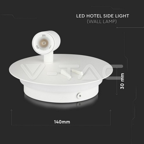 3+6W LED Стенна Лампа За Стена Бяла 3000K кръг - изглед 11 - rZ commerce 3+6W LED Стенна Лампа За Стена Бяла 3000K кръг - изглед 11