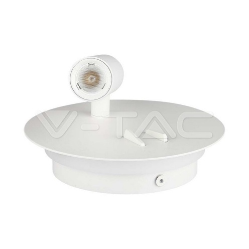 3+6W LED Стенна Лампа За Стена Бяла 3000K кръг - изглед 2 - rZ commerce 3+6W LED Стенна Лампа За Стена Бяла 3000K кръг - изглед 2