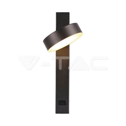 8W LED Аплик с USB 3000K Черно Тяло - изглед 9