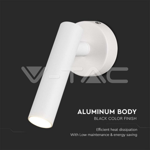 2W LED Стенен Аплик Хотел Кръг 4000K Бяло Тяло - изглед 6