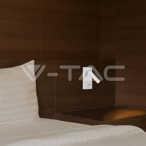 2W LED Стенен Аплик Хотел Квадрат 3000K Бяло Тяло - изглед 2 - rZ commerce 2W LED Стенен Аплик Хотел Квадрат 3000K Бяло Тяло - изглед 2