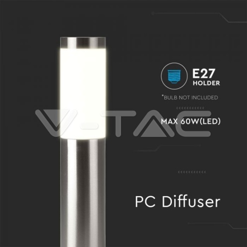 E27 Градинска Лампа 45СМ Неръждавейка Стомана Сатен Никел IP44 - изглед 4 - rZ commerce E27 Градинска Лампа 45СМ Неръждавейка Стомана Сатен Никел IP44 - изглед 4