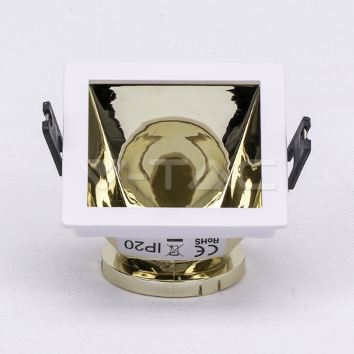 GU10 Отливка Квадрат Бяло+Златно VT-875 - изглед 2 - rZ commerce GU10 Отливка Квадрат Бяло+Златно VT-875 - изглед 2