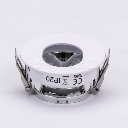 GU10 Отливка Кръг Бяло+Хром VT-874 - изглед 2
