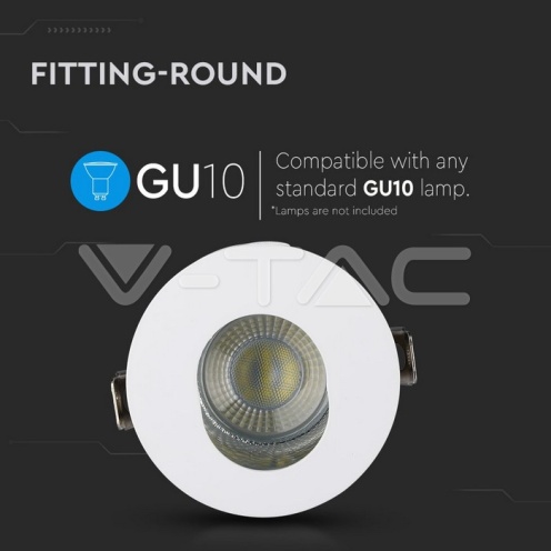GU10 Отливка Кръг Бяло+Хром VT-874 - изглед 6