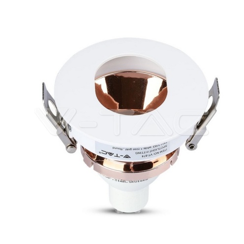 GU10 Отливка Кръг Бяло+Розово Златоно VT-874 - изглед 4